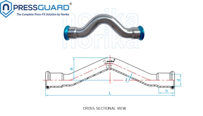 Stainless Steel 304 Press Fit Cross Over